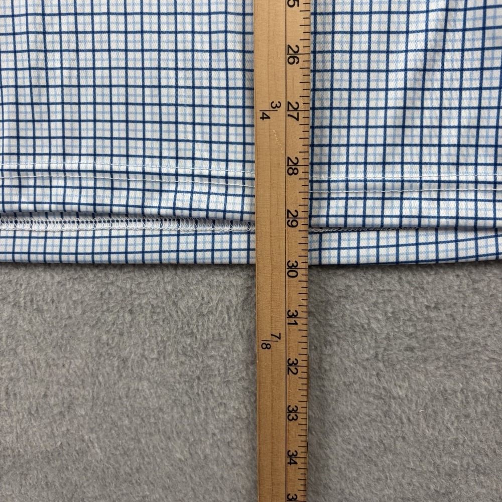 Collars Co Polo Shirt Mens Medium White Blue Windowpane Plaid Dress Collar - Picture 4 of 7